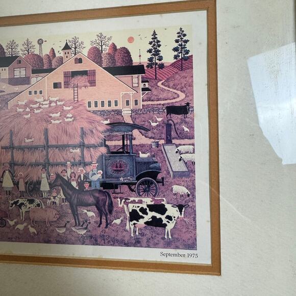 Charles Wysocki VINTAGE Farm Folk Frame Print‎ 12 x 14 inches - Picture 4 of 10
